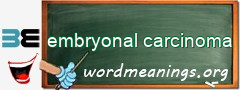 WordMeaning blackboard for embryonal carcinoma